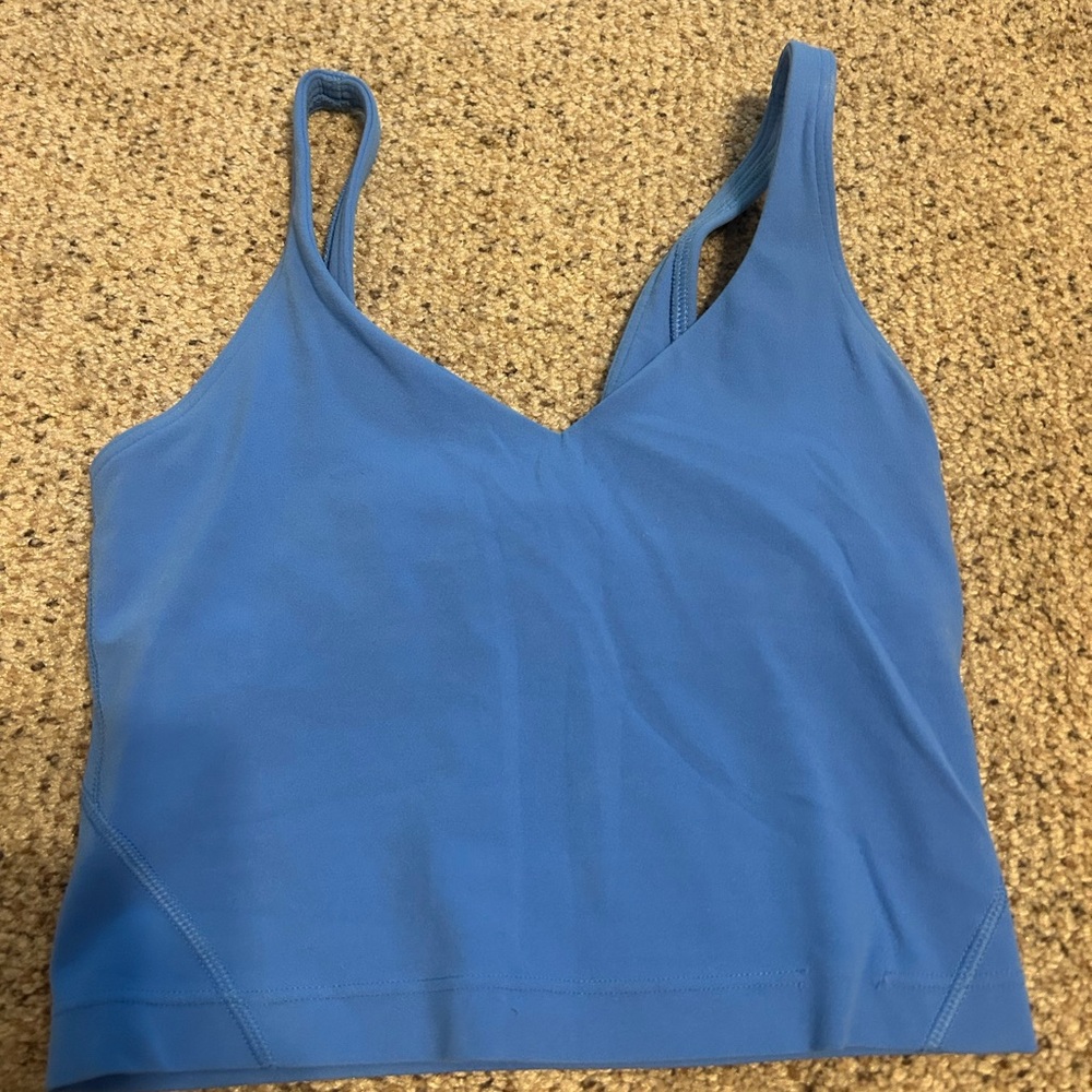 lululemon athletica Blue V-Neck Support Tank Top